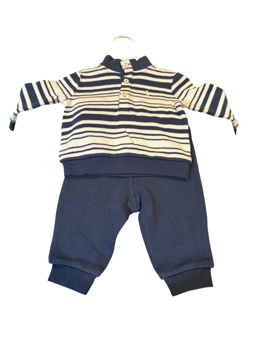 NWT Ralph Lauren Baby Boy Striped Cotton Pullover & Jogger Set Classic Preppy